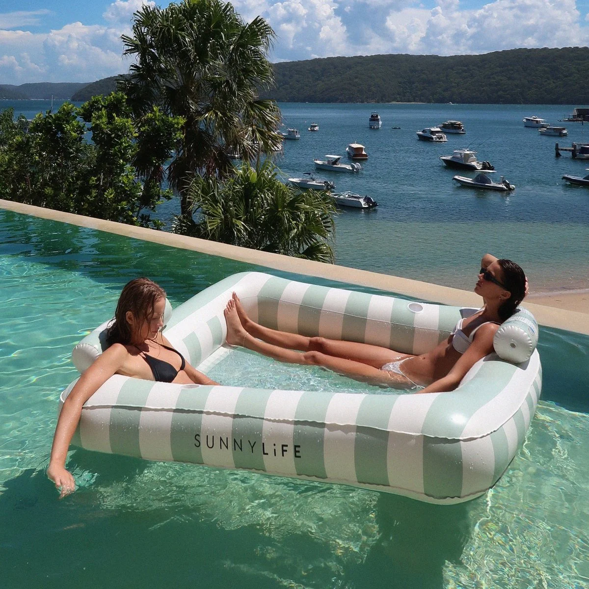 Luxe Twin Hammock Float - The Vacay Olive Stripe - Image 5