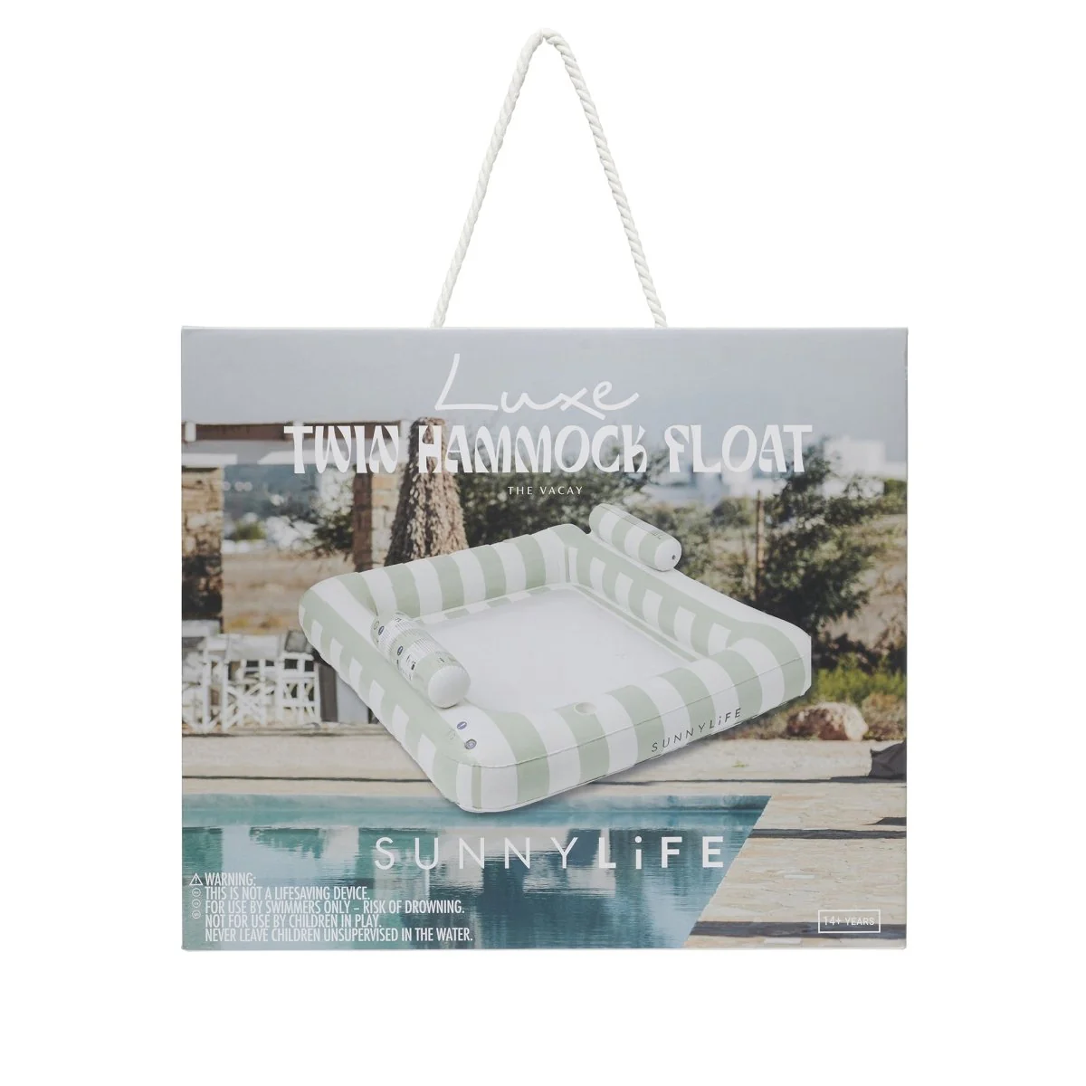 Luxe Twin Hammock Float - The Vacay Olive Stripe - Image 8