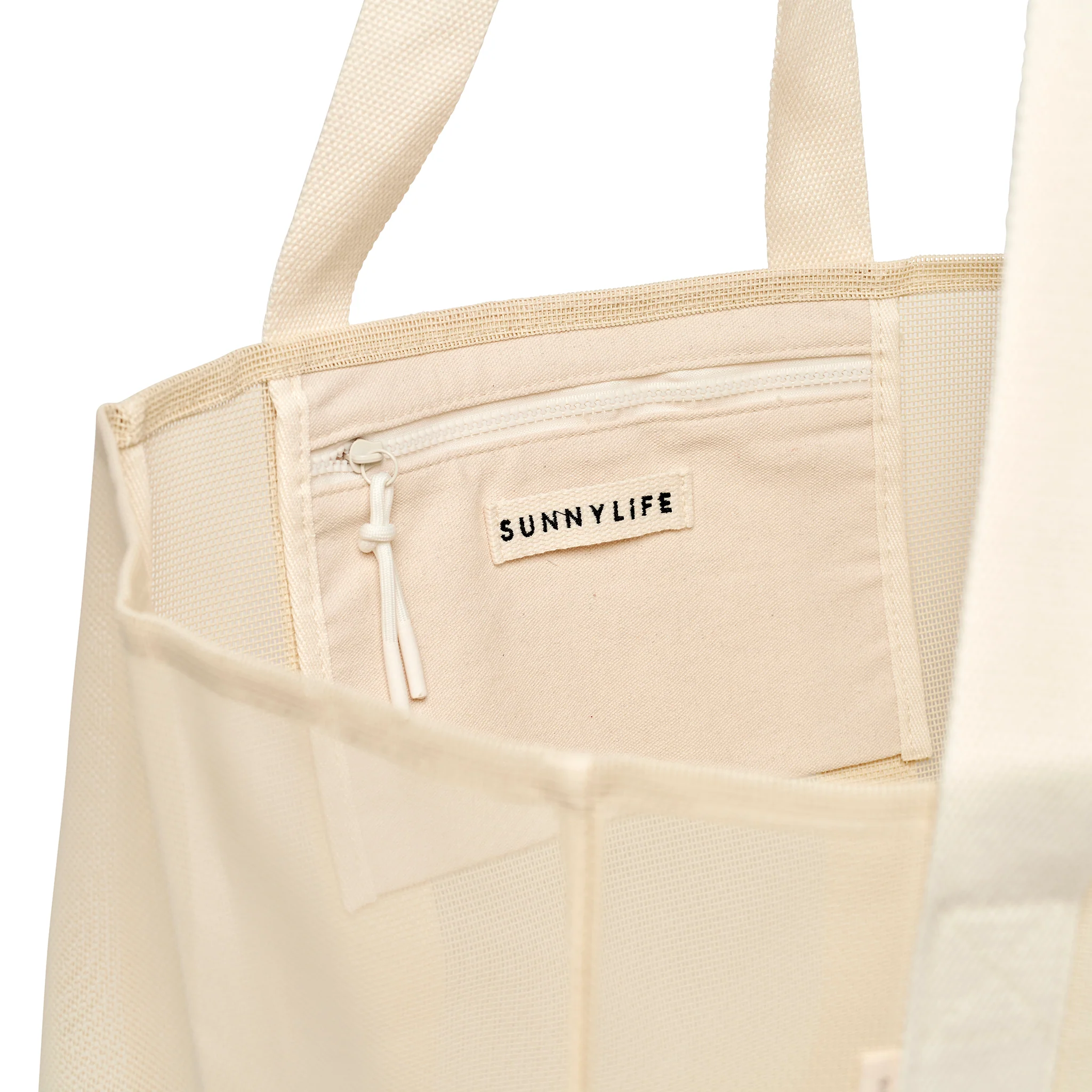 Mesh Beach Tote Bag – Oyster Cream - Image 6