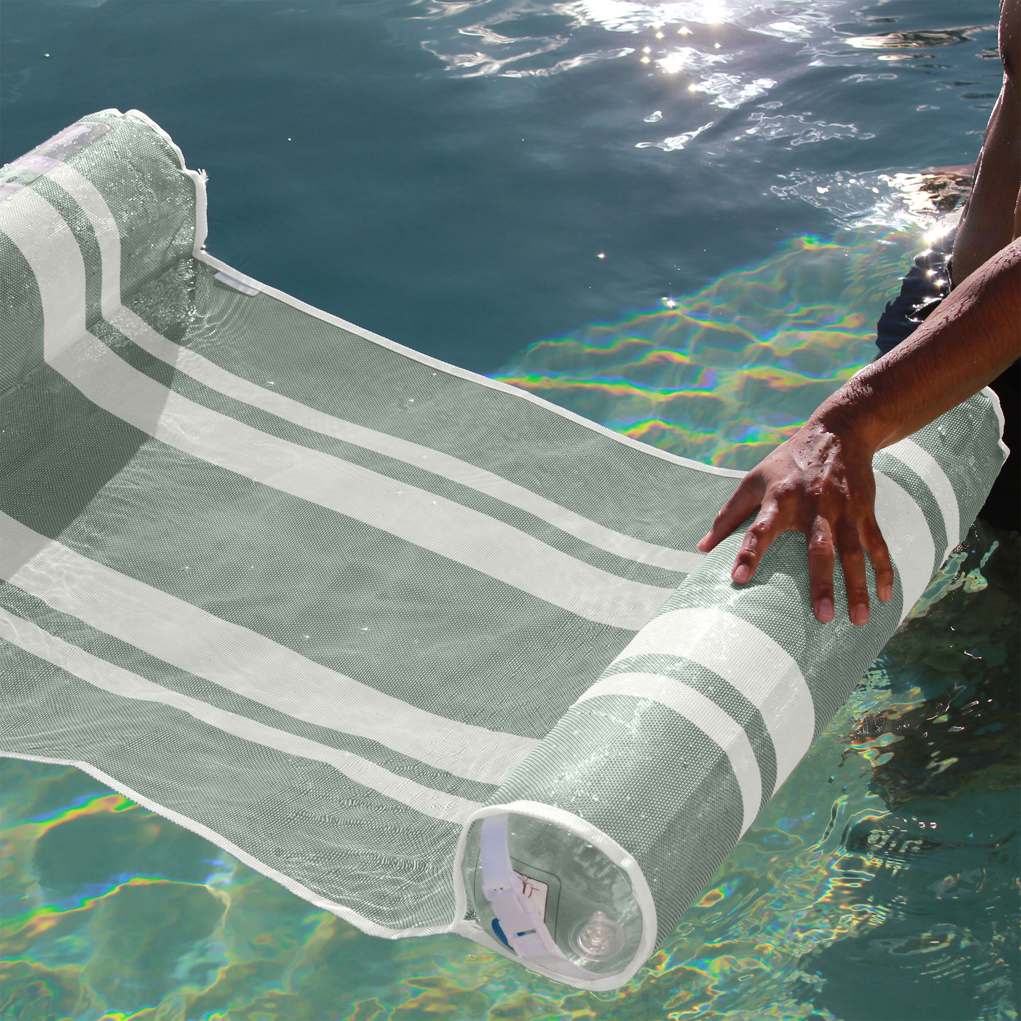 Mesh Hammock Float - Seagrass Seagrass Stripe - Image 4