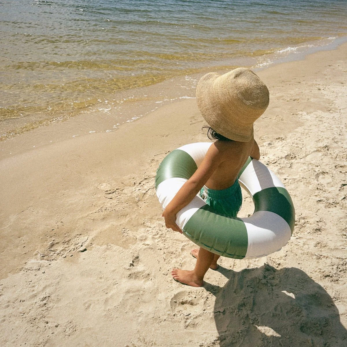 Mini Tube Pool Ring - Olive Stripe - Image 4