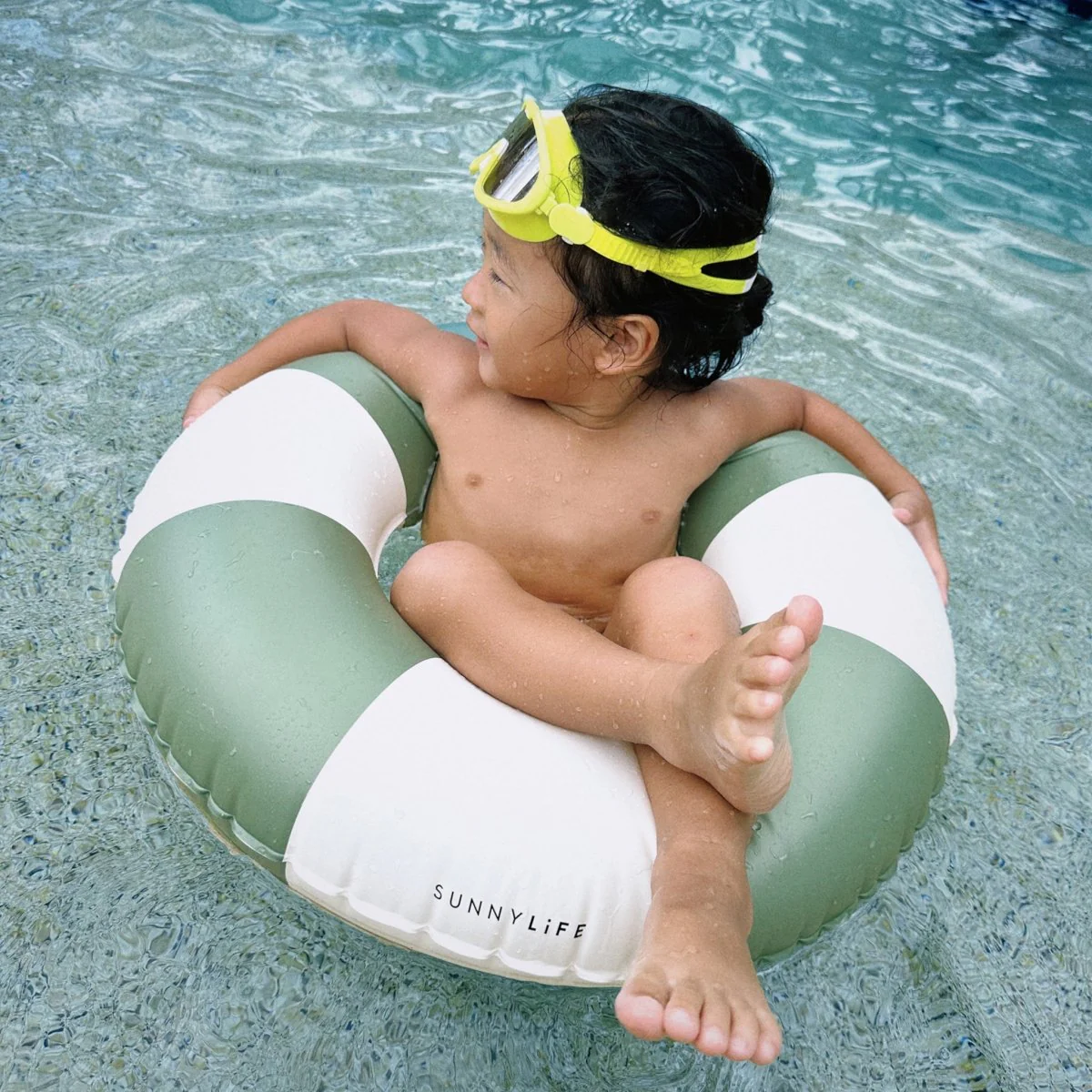Mini Tube Pool Ring - Olive Stripe - Image 5