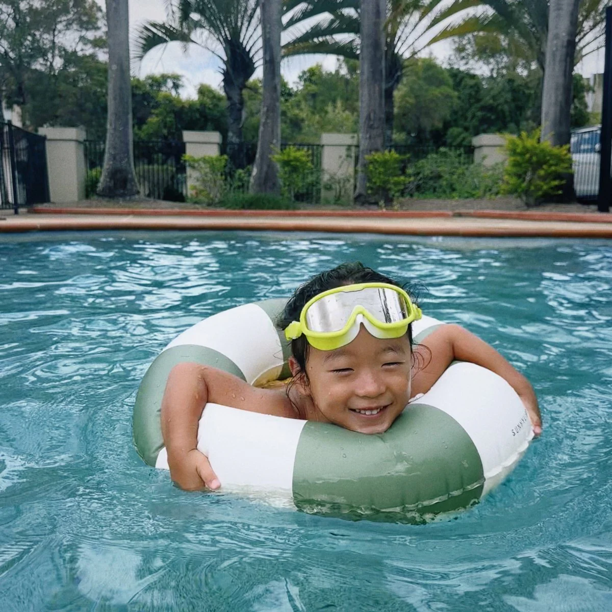 Mini Tube Pool Ring - Olive Stripe - Image 7