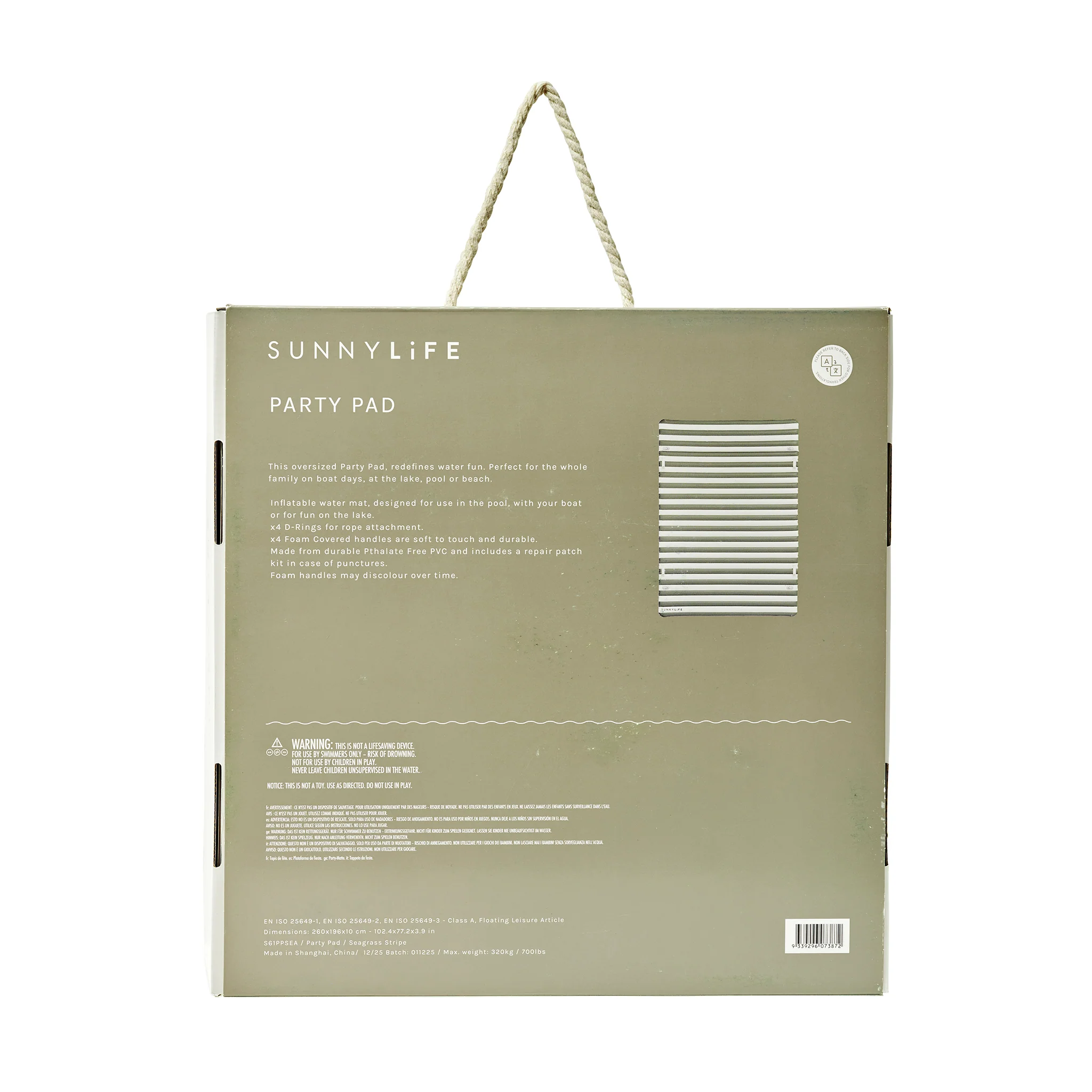 Party Pad Float - Seagrass Sage Stripe - Image 9