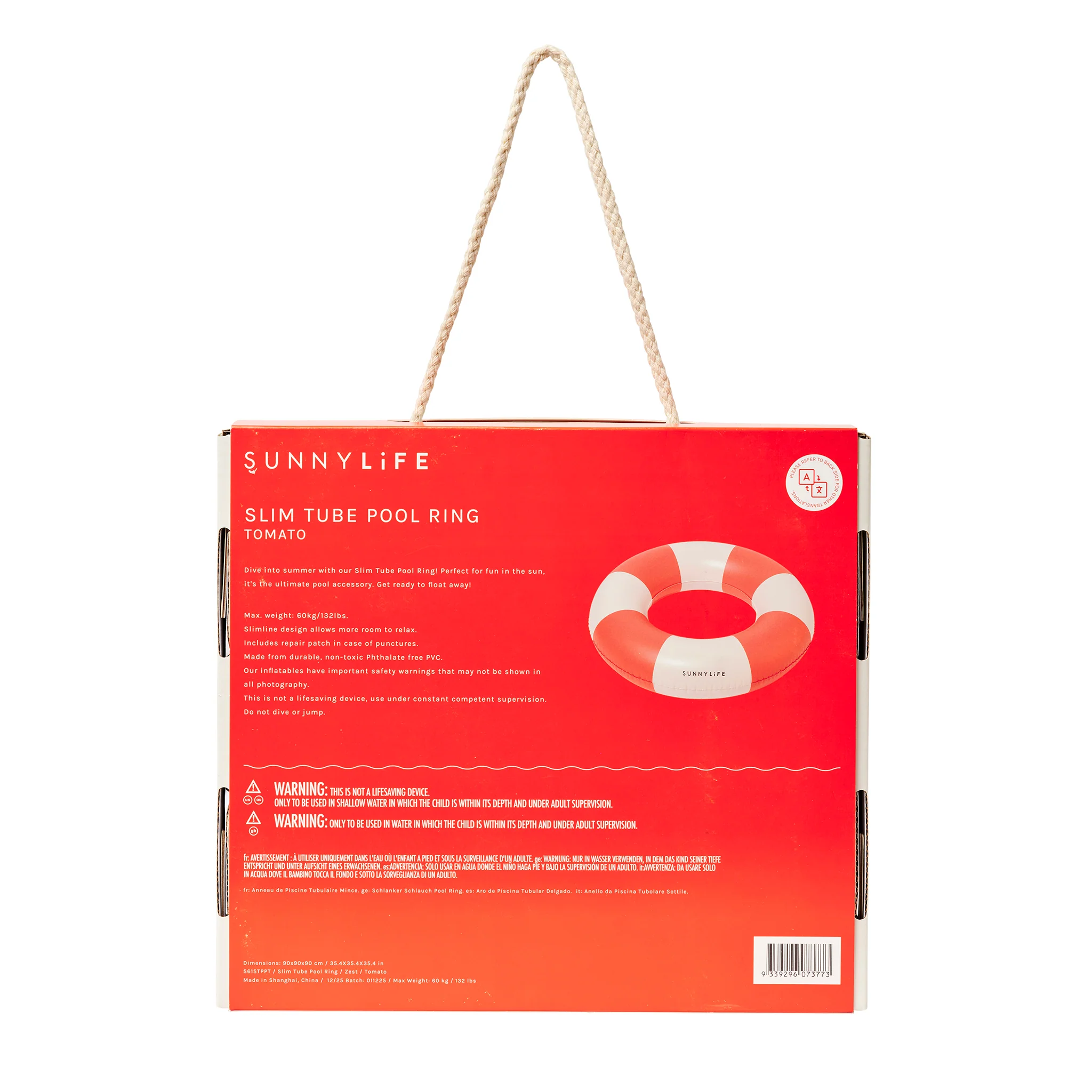 Slim Tube Pool Ring - Pool Party Tomato - Image 9
