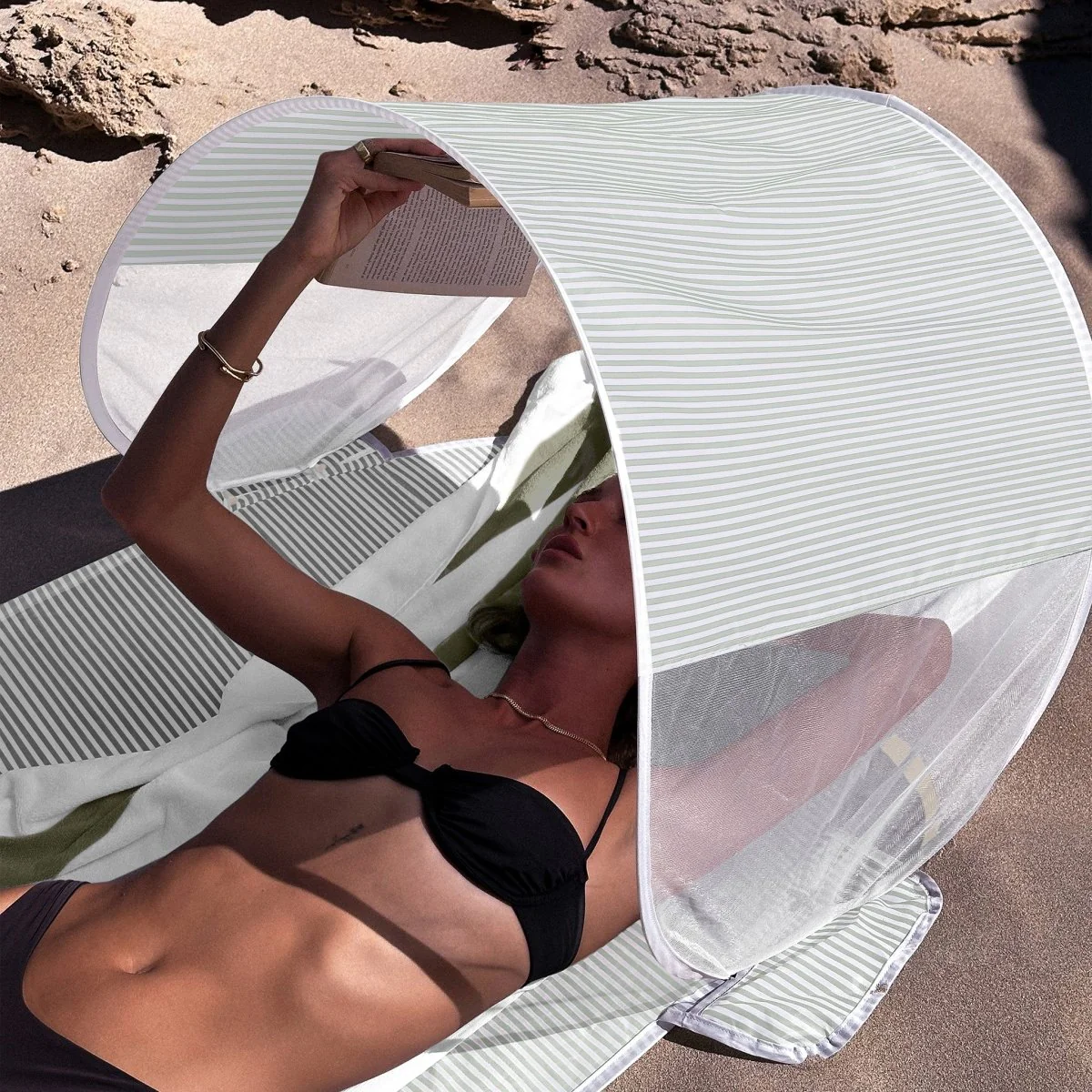 Solo Sun Shader - La Palma Sage Stripe - Image 3