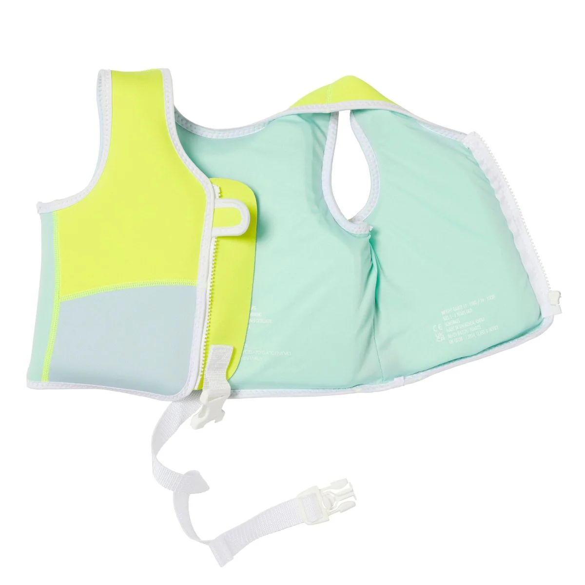 Kids Swim Vest 1-2 - Salty the Shark Neon Yellow - Image 6