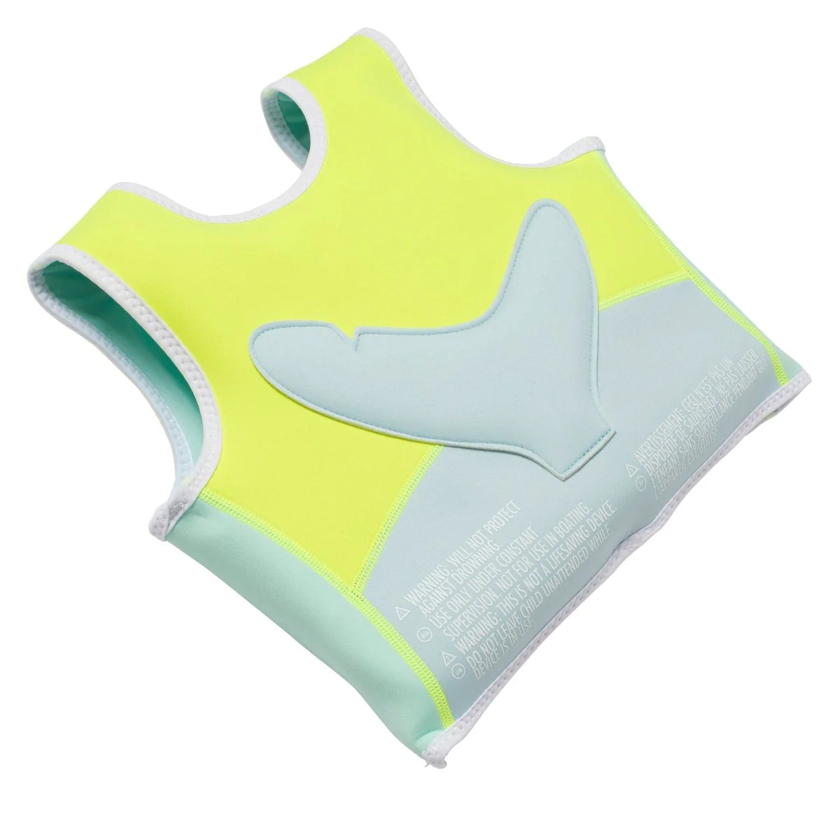 Kids Swim Vest 1-2 - Salty the Shark Neon Yellow - Image 7