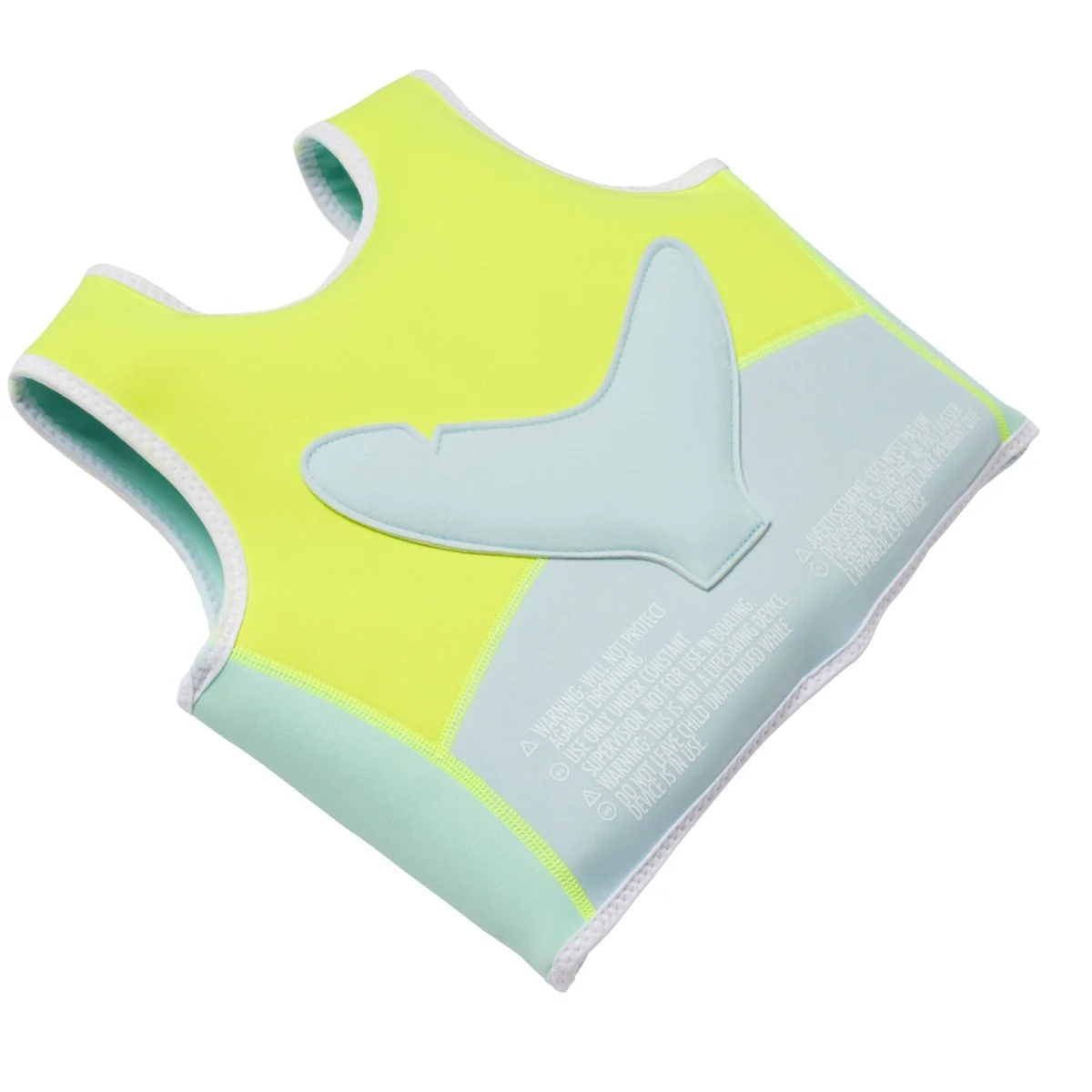 Kids Swim Vest 2-3 - Salty The Shark Neon Yellow - Image 7