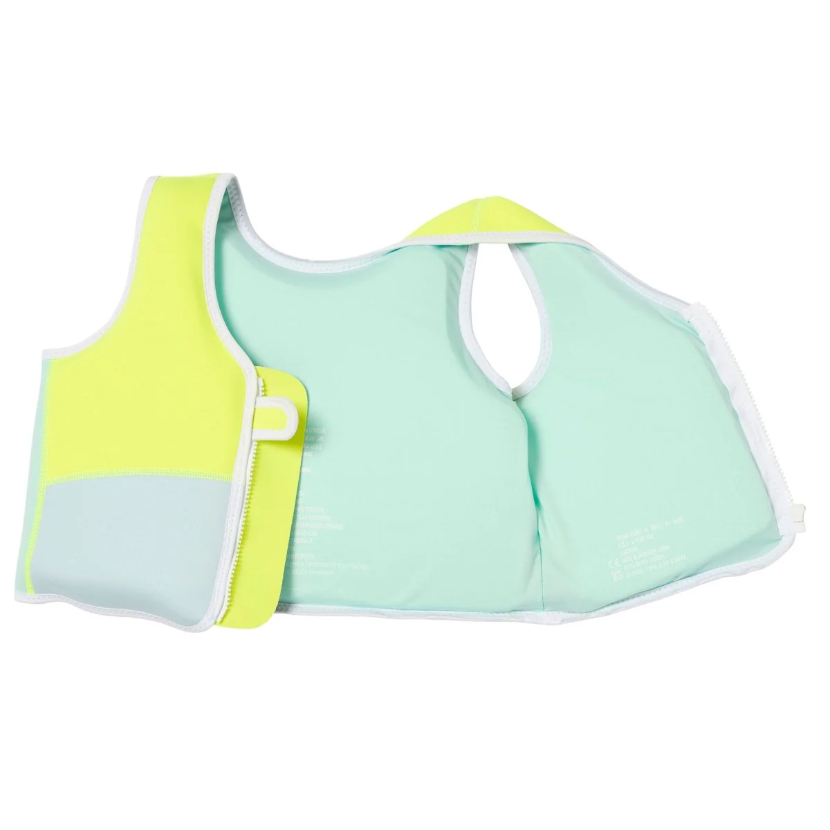 Kids Swim Vest 3-6 - Salty The Shark Neon Yellow - Image 5