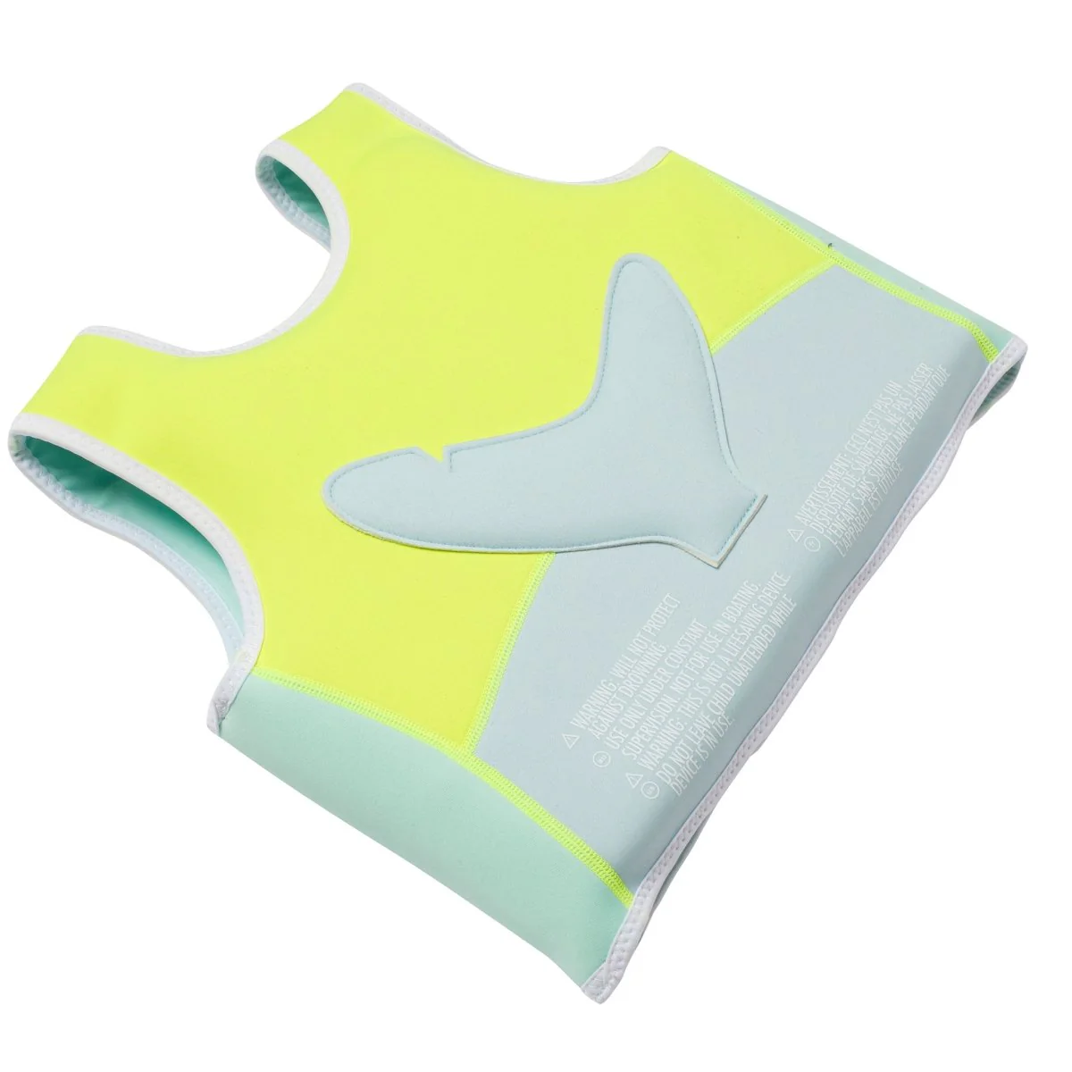 Kids Swim Vest 3-6 - Salty The Shark Neon Yellow - Image 6
