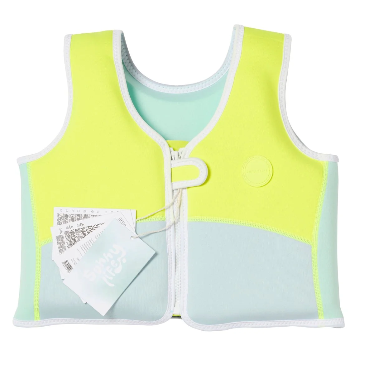 Kids Swim Vest 3-6 - Salty The Shark Neon Yellow - Image 7