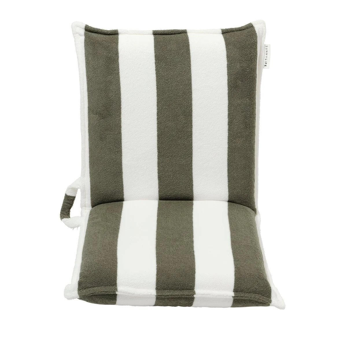 Terry Travel Lounger - Olive Stripe - Image 8