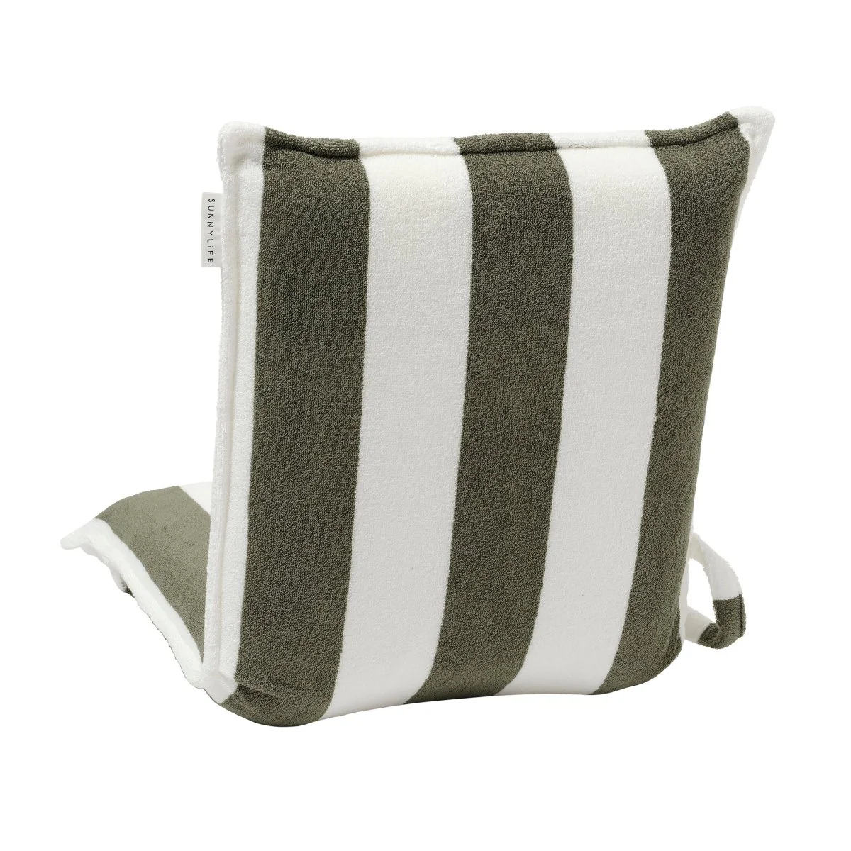 Terry Travel Lounger - Olive Stripe - Image 9